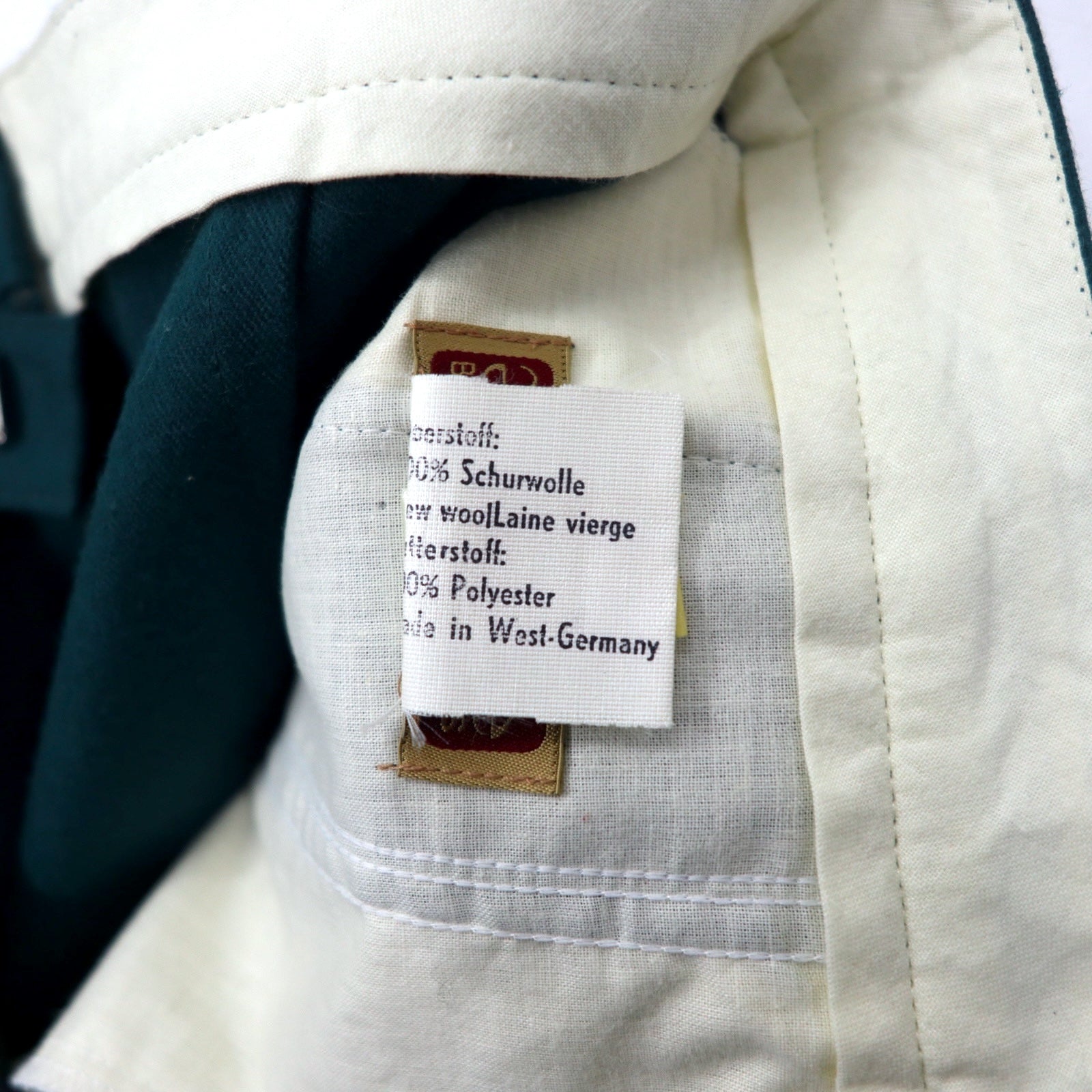BOUTIQUE by Elegance S.A. Paris Made in West Germany Anni '80 Pantaloni ampi a due pinces 40 Lana Verde Vintage Europeo