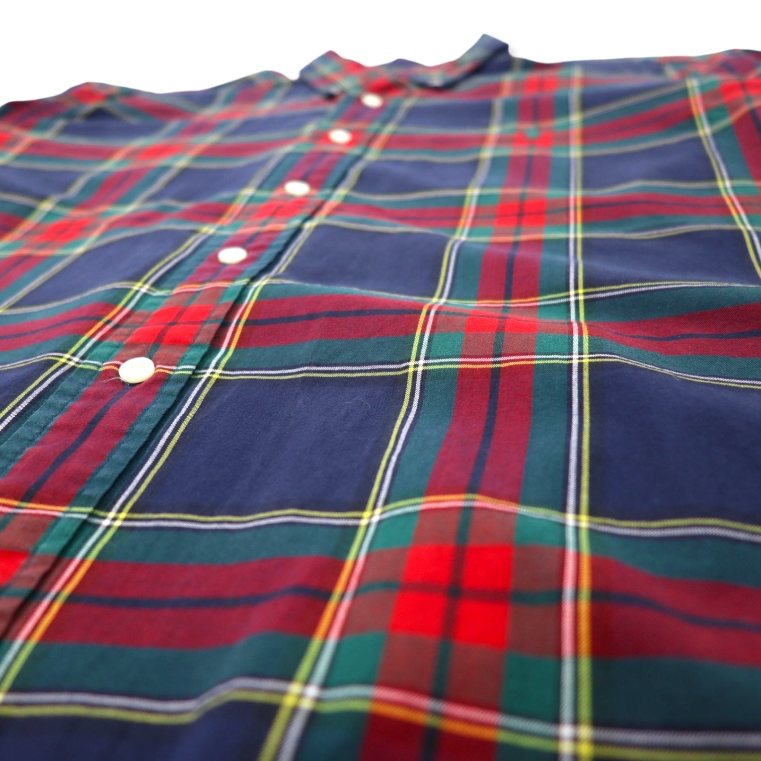 Ralph Lauren anni '90 camicia button-down classic fit XL a quadri rossi e blu navy in cotone con piccolo logo pony ricamato