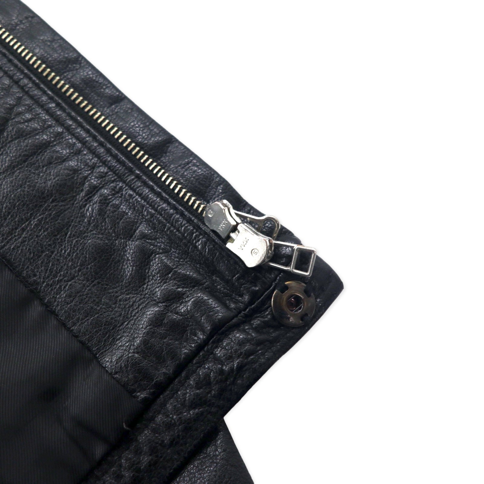 Bark Tannage (nano universe) Giacca in pelle di capra da motociclista, monopetto, taglia 46, colore nero, pelle di capra, doppia cerniera