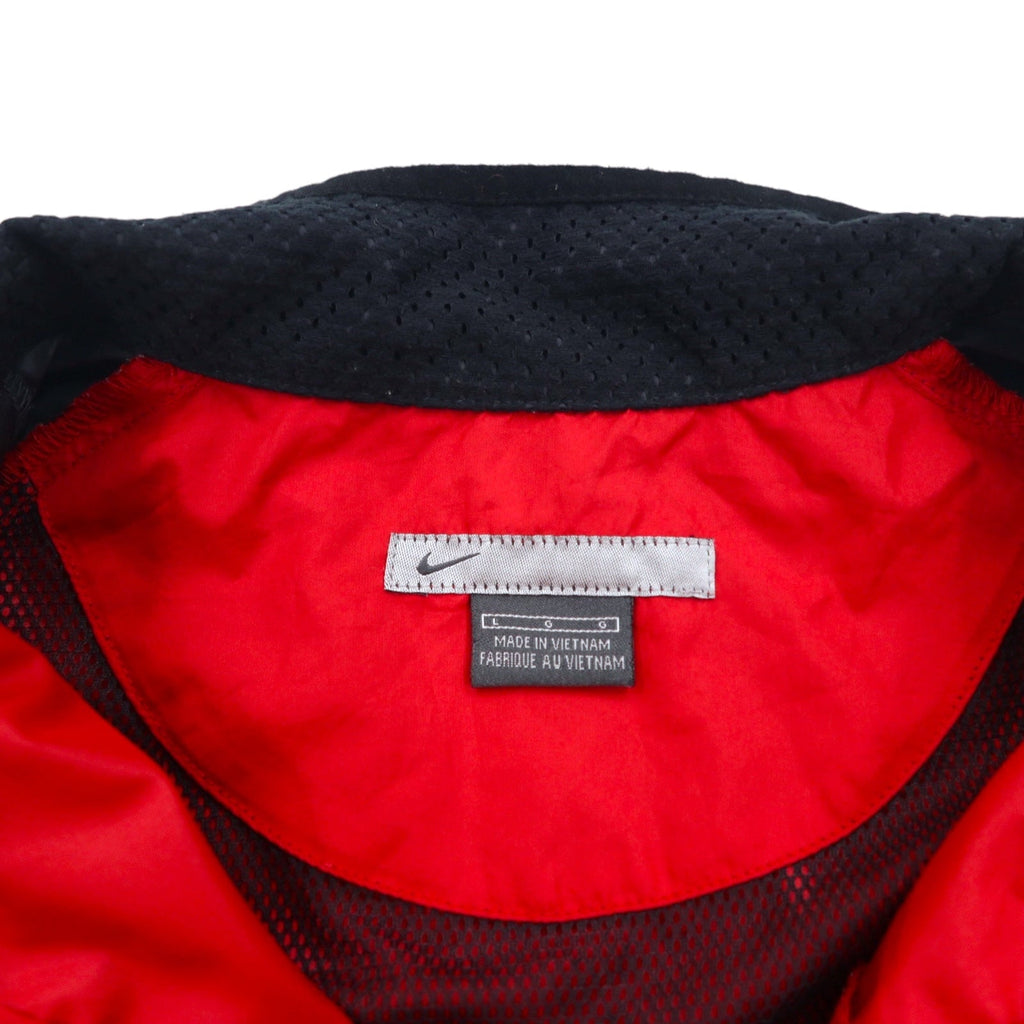 NIKE anni 2000 giacca a vento mezza zip in nylon, taglia L, colore rosso, poliestere, coulisse