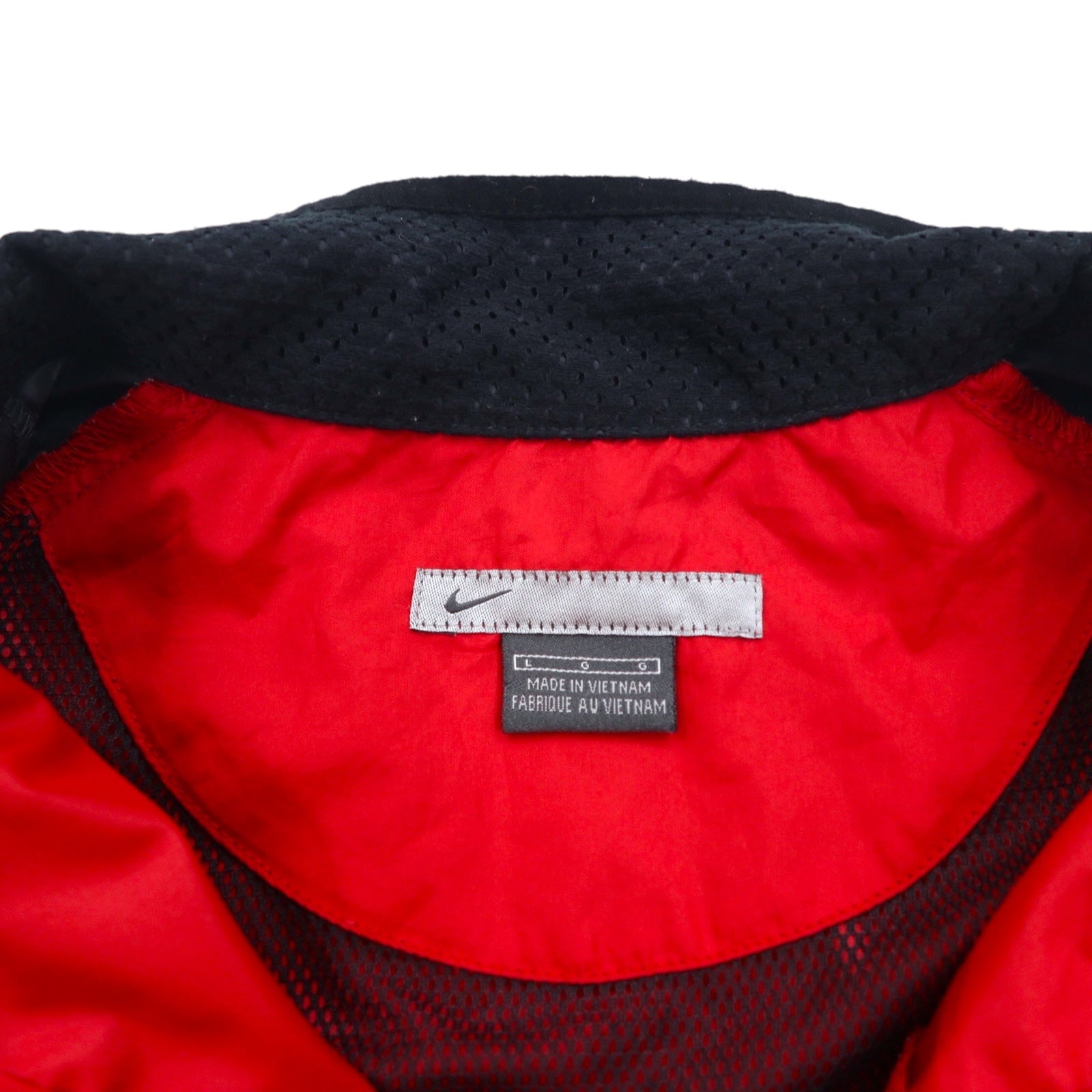 NIKE anni 2000 giacca a vento mezza zip in nylon, taglia L, colore rosso, poliestere, coulisse