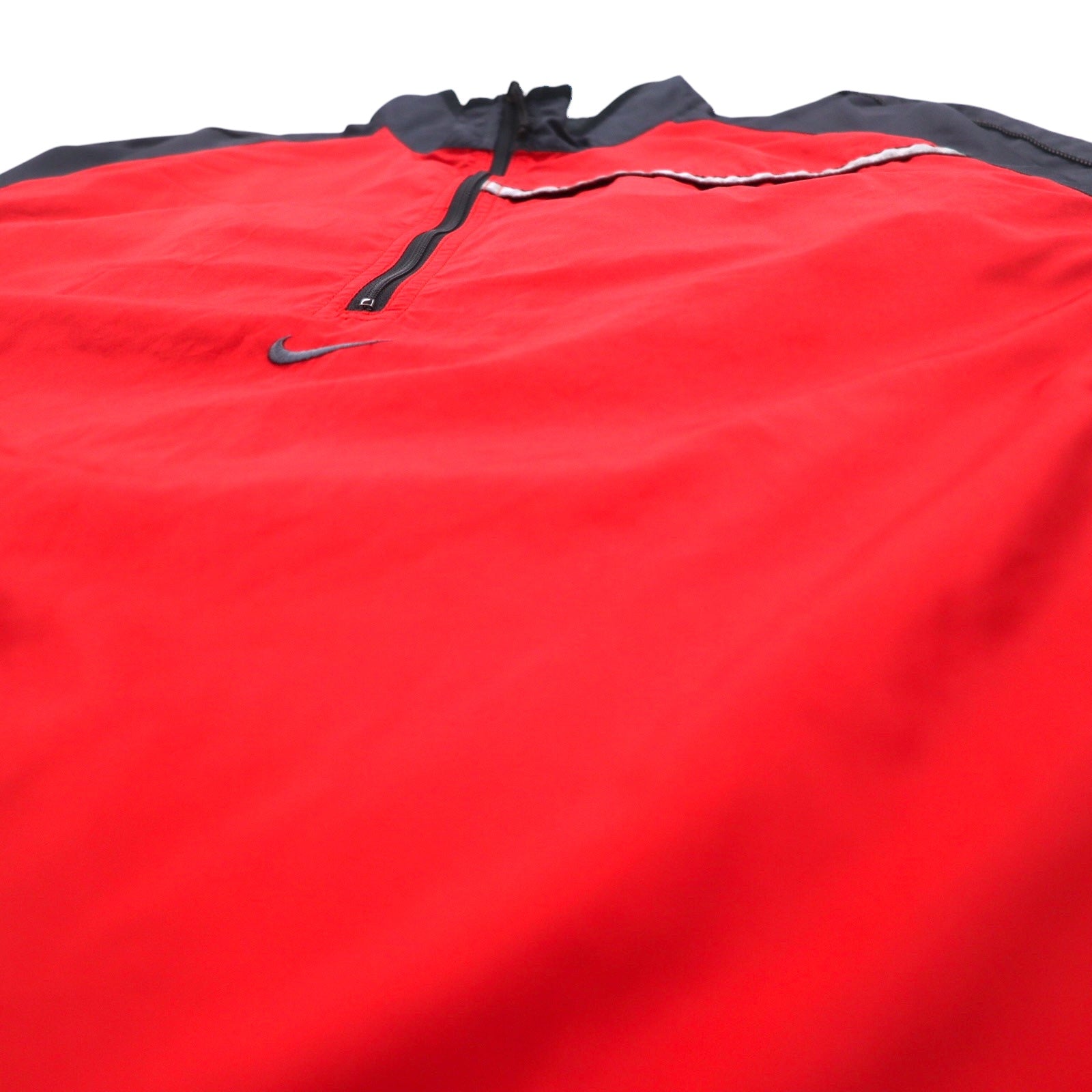 NIKE anni 2000 giacca a vento mezza zip in nylon, taglia L, colore rosso, poliestere, coulisse