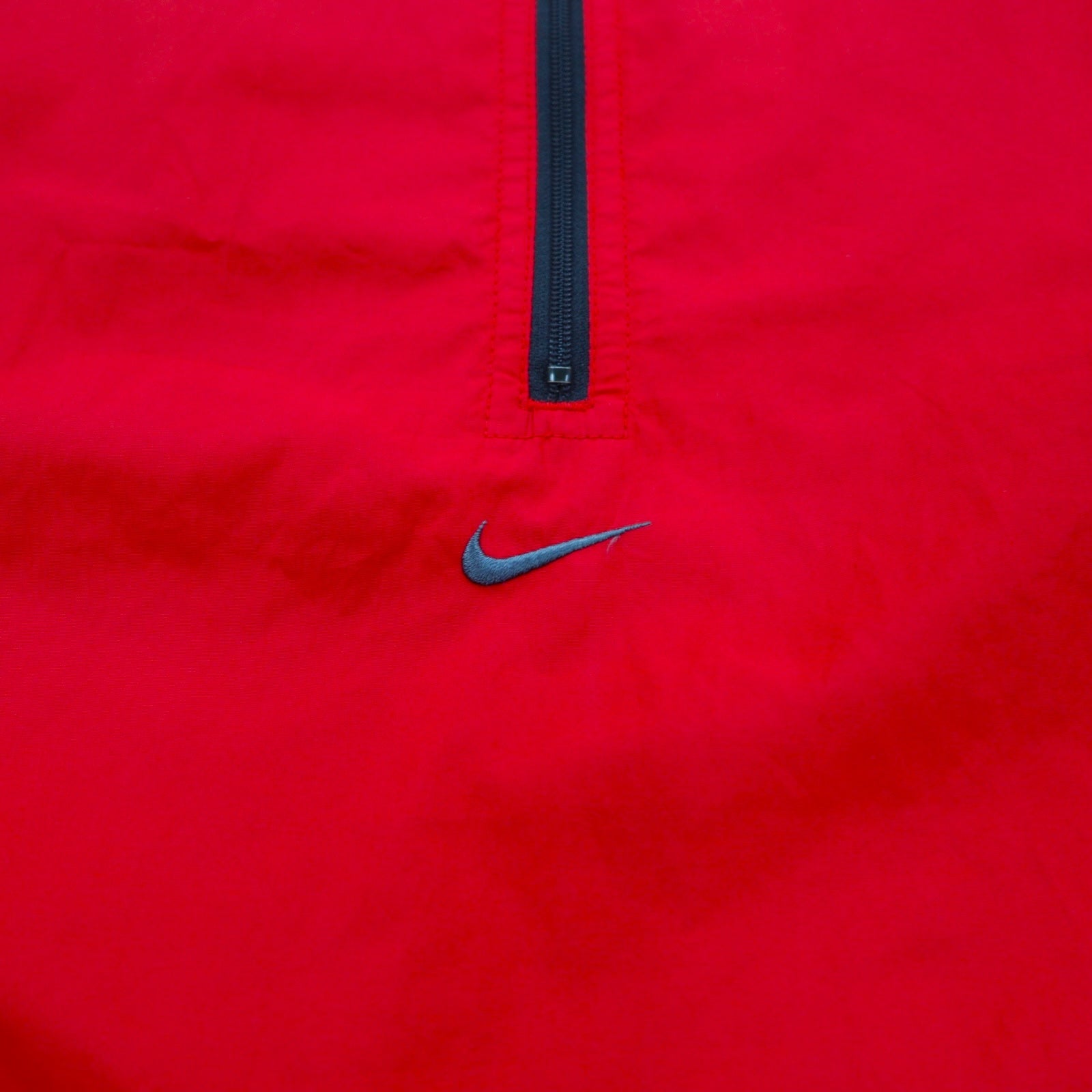 NIKE anni 2000 giacca a vento mezza zip in nylon, taglia L, colore rosso, poliestere, coulisse