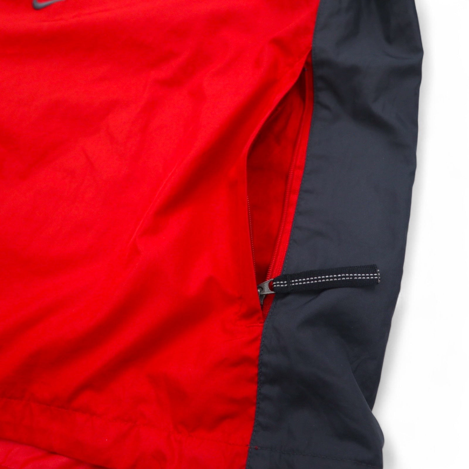 NIKE anni 2000 giacca a vento mezza zip in nylon, taglia L, colore rosso, poliestere, coulisse