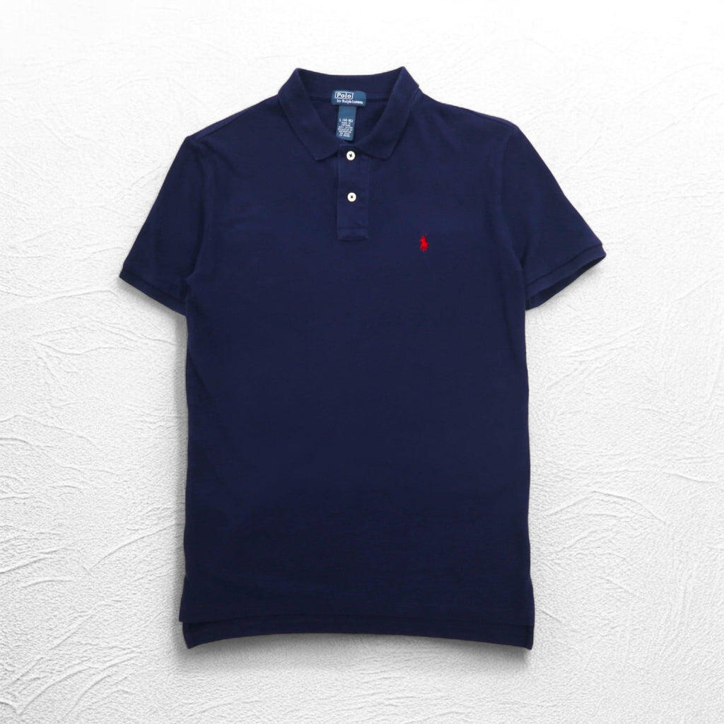 Polo by Ralph Lauren anni '90 Polo L blu navy cotone piqué piccolo ricamo pony