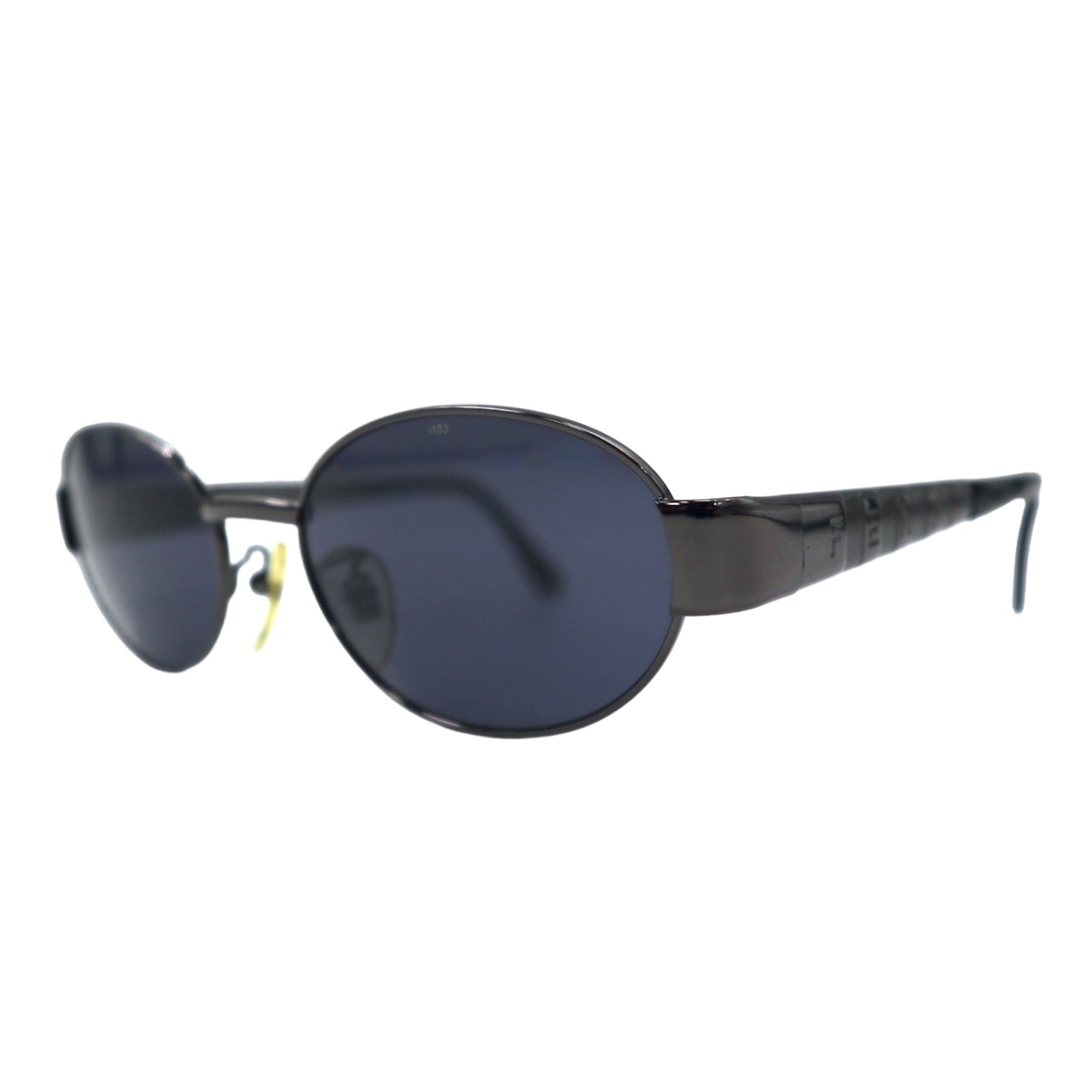 FENDI Occhiali da sole ovali, made in Italy, color argento tartaruga, logo Pecan in metallo SL7166 51 584