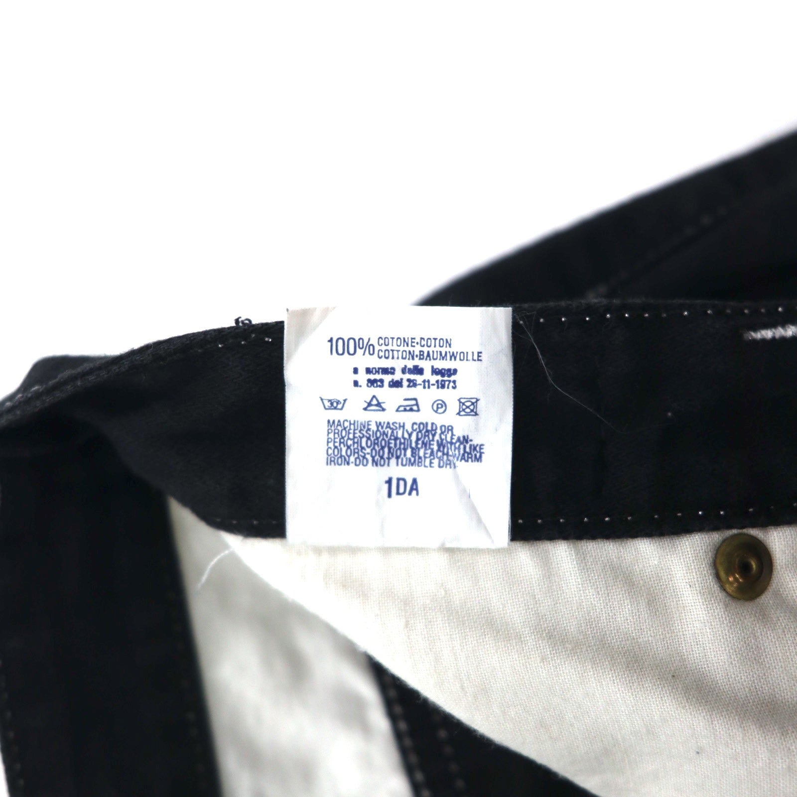VERSACE JEANS COUTURE Pantaloni in denim affusolati a vita alta made in Italy M Nero Medusa Chiusura lampo
