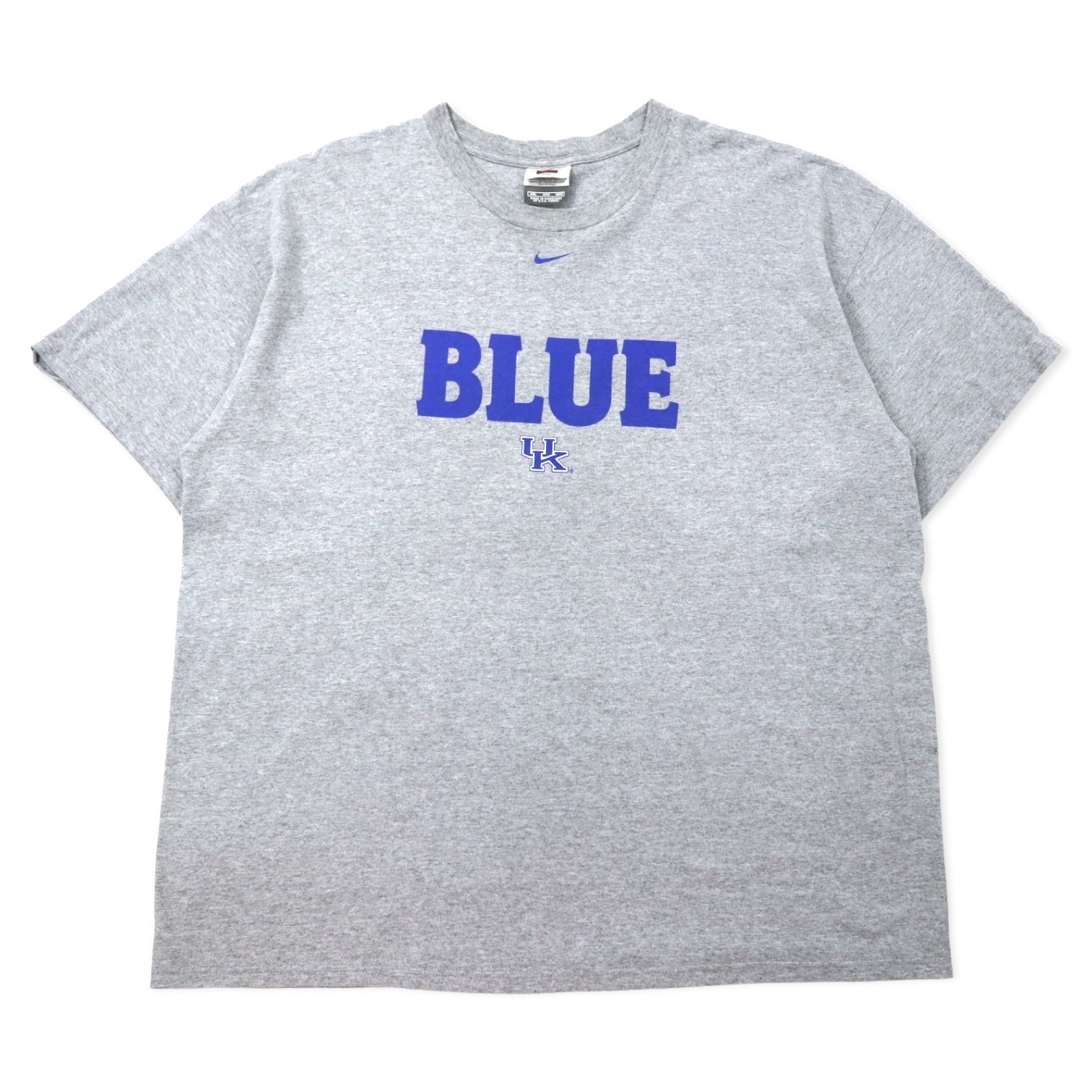 NIKE T-shirt stampata con swoosh centrale anni '90, taglia XXL, grigia, cotone, etichetta TEAM, NCAA College Kentucky Wildcats, taglia grande