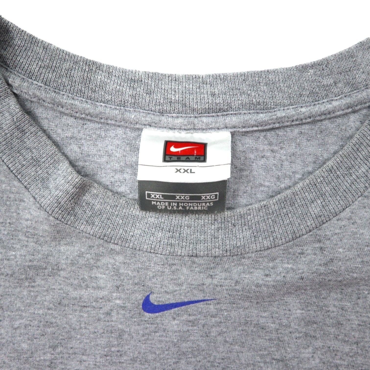 NIKE T-shirt stampata con swoosh centrale anni '90, taglia XXL, grigia, cotone, etichetta TEAM, NCAA College Kentucky Wildcats, taglia grande