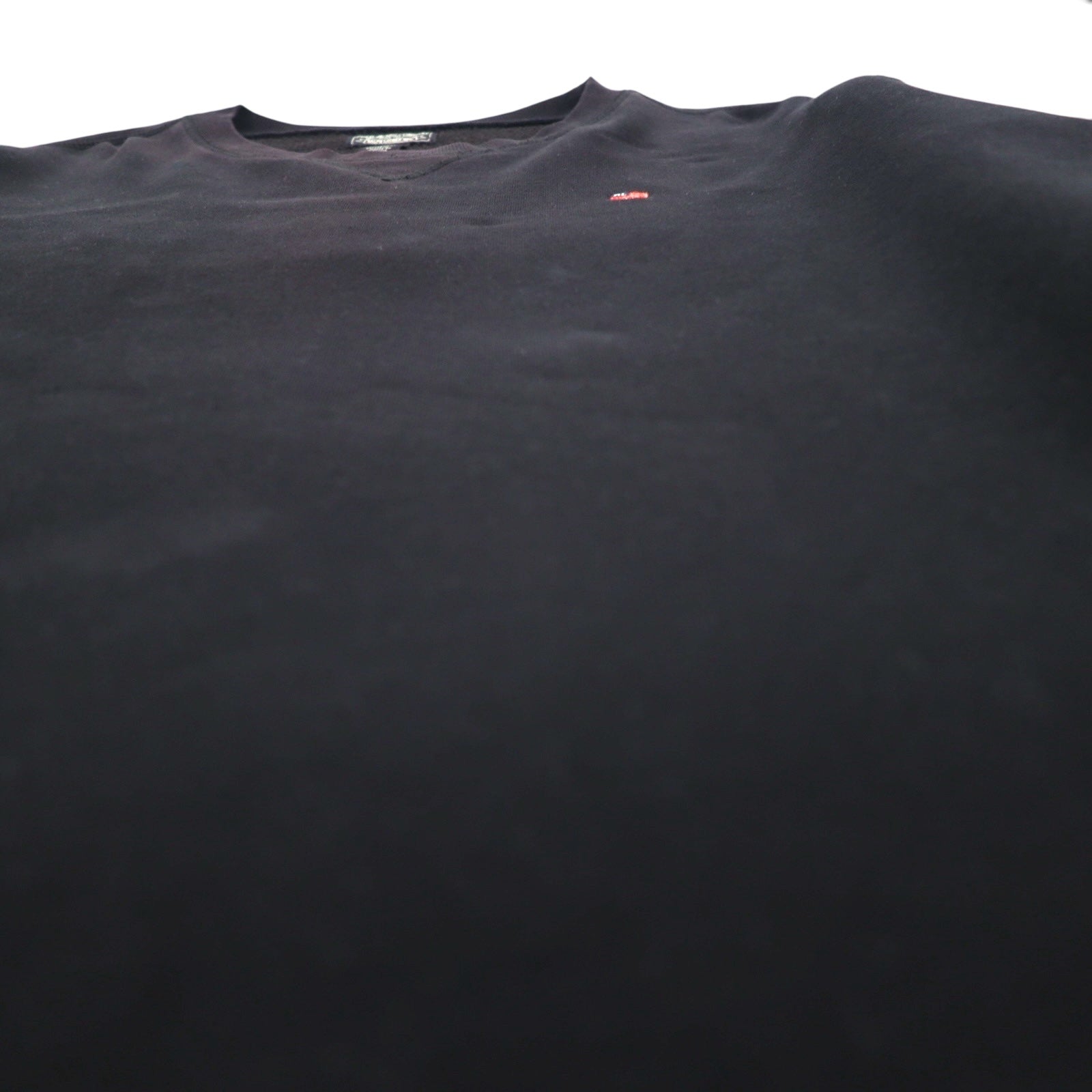 POLO JEANS COMPANY RALPH LAUREN Felpa girocollo con scollo a V, taglia XL, nera, tinta unita, ricamo logo a punto singolo