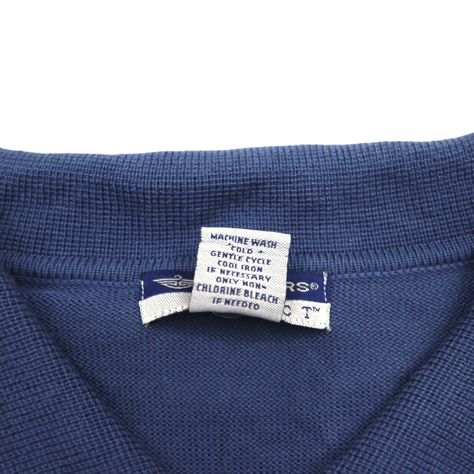 DOCKERS (Levi's) anni '90 Polo a maniche corte in maglia jacquard a maglia fine 2XL Blu navy EXACT