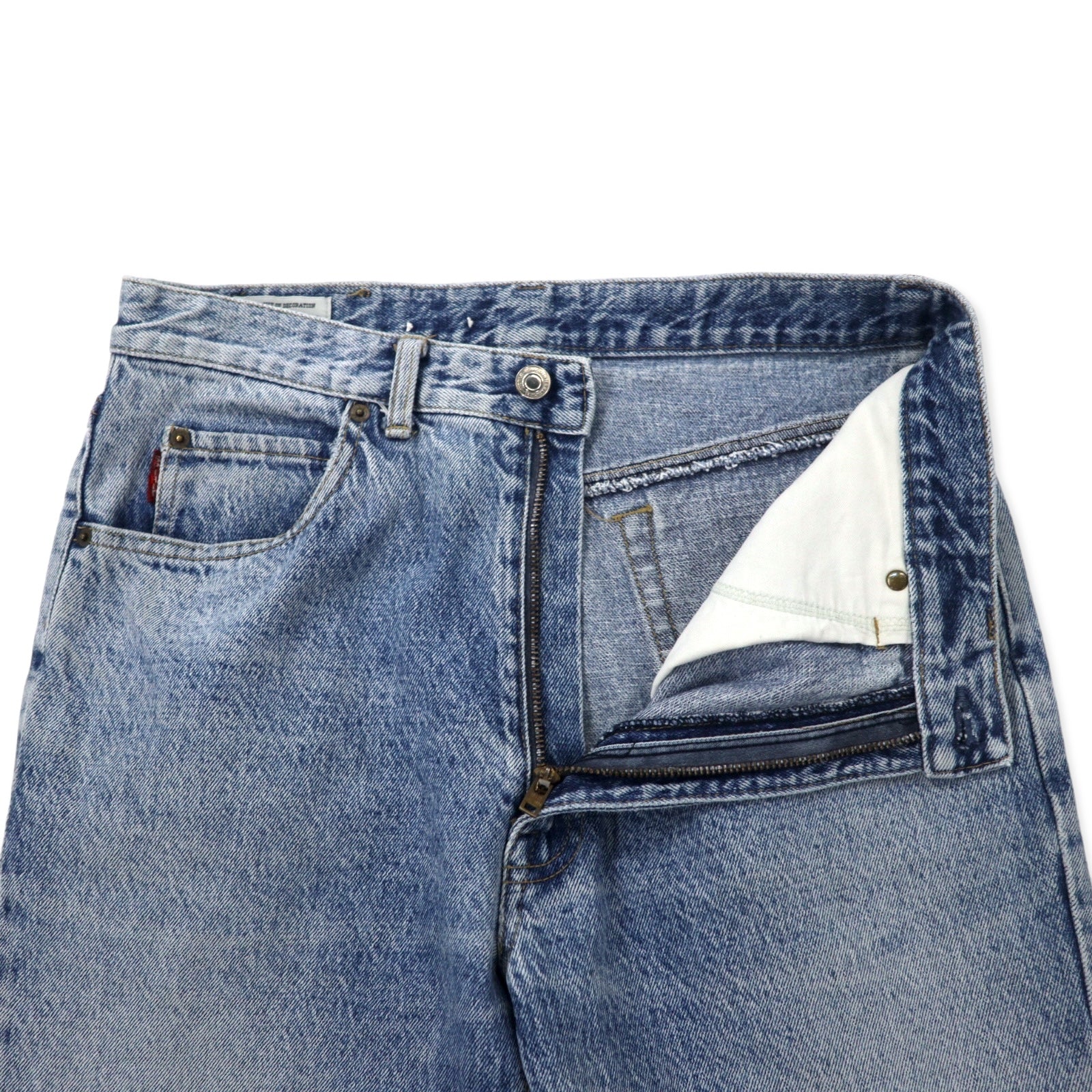 BIG JOHN SPIRIT anni '90 Ice Wash Tapered Jeans L Blu Cotone