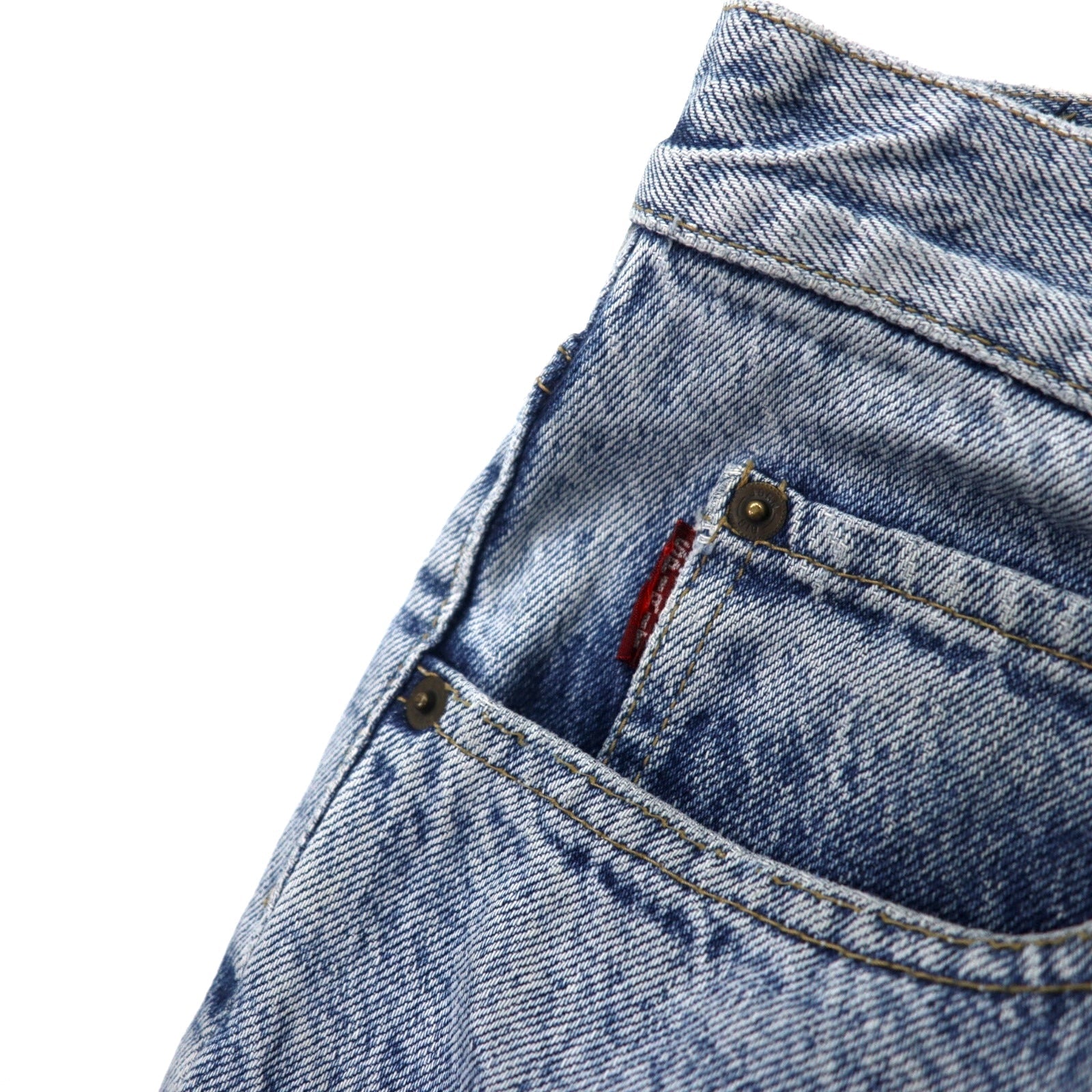 BIG JOHN SPIRIT anni '90 Ice Wash Tapered Jeans L Blu Cotone