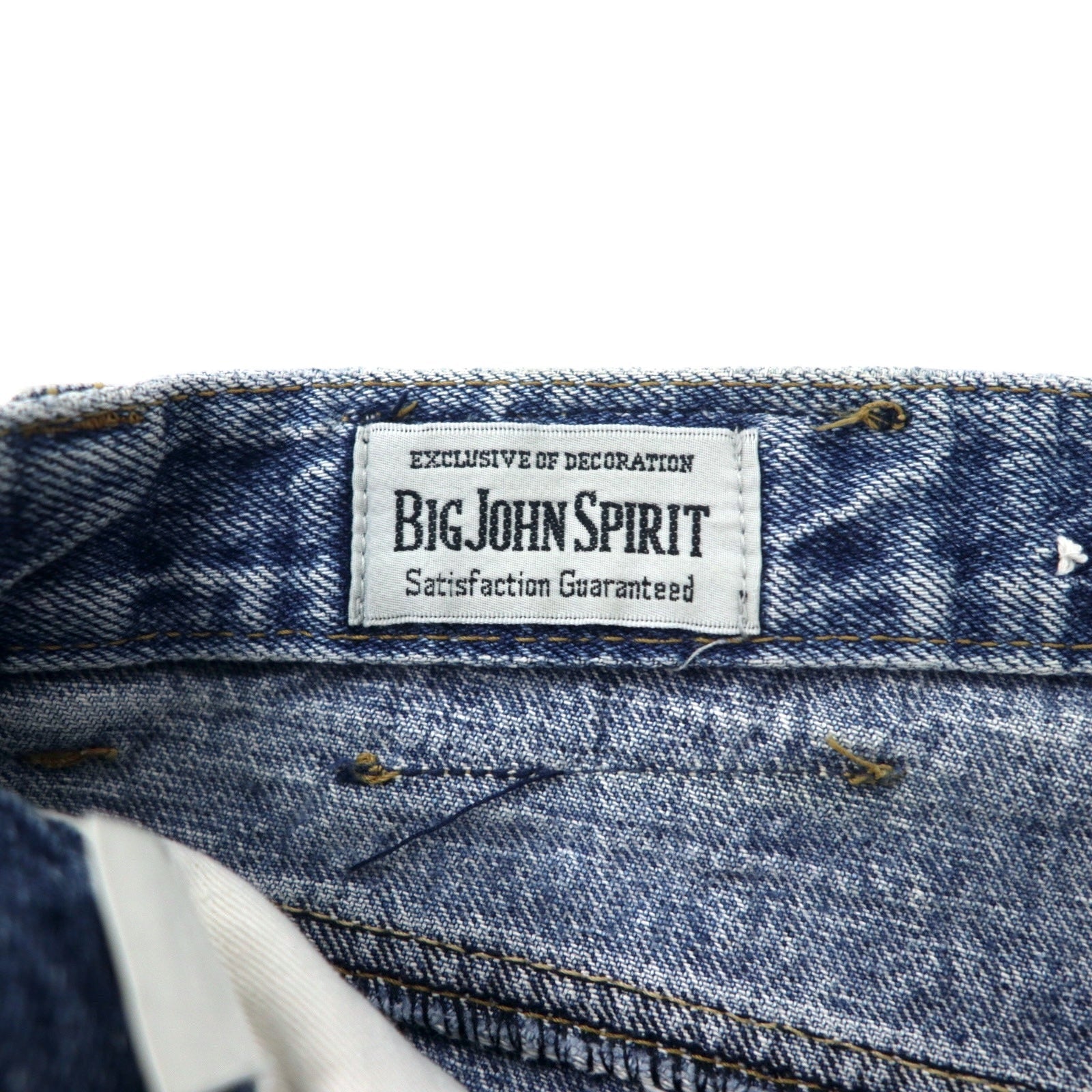 BIG JOHN SPIRIT anni '90 Ice Wash Tapered Jeans L Blu Cotone