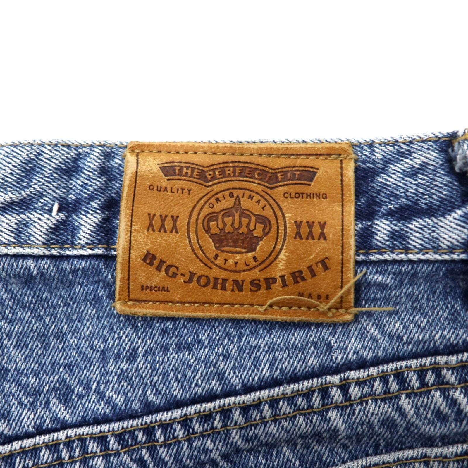 BIG JOHN SPIRIT anni '90 Ice Wash Tapered Jeans L Blu Cotone