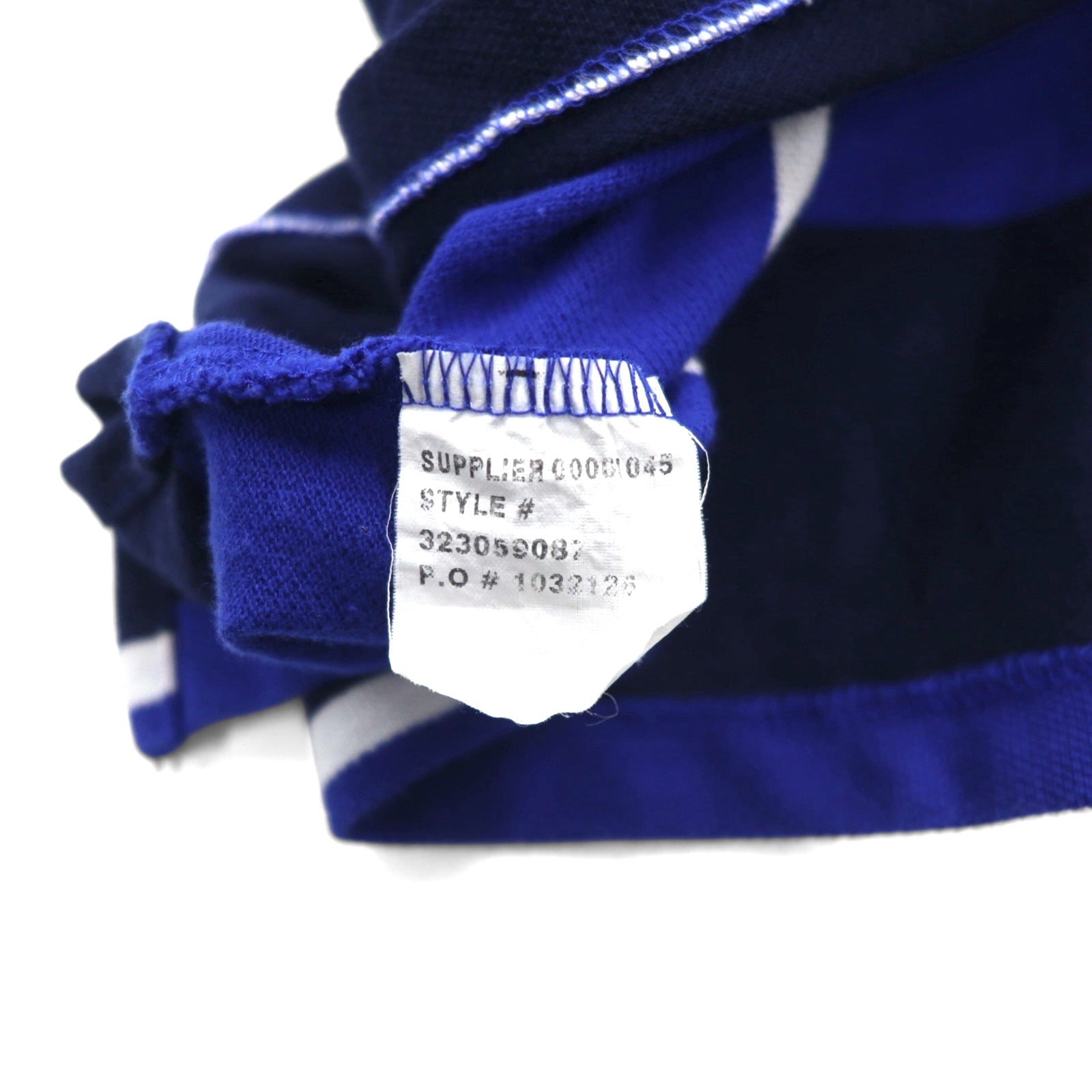 Polo by Ralph Lauren anni '90 Polo a righe M Blu navy Piqué Ricamo Small Pony Fatto in Perù
