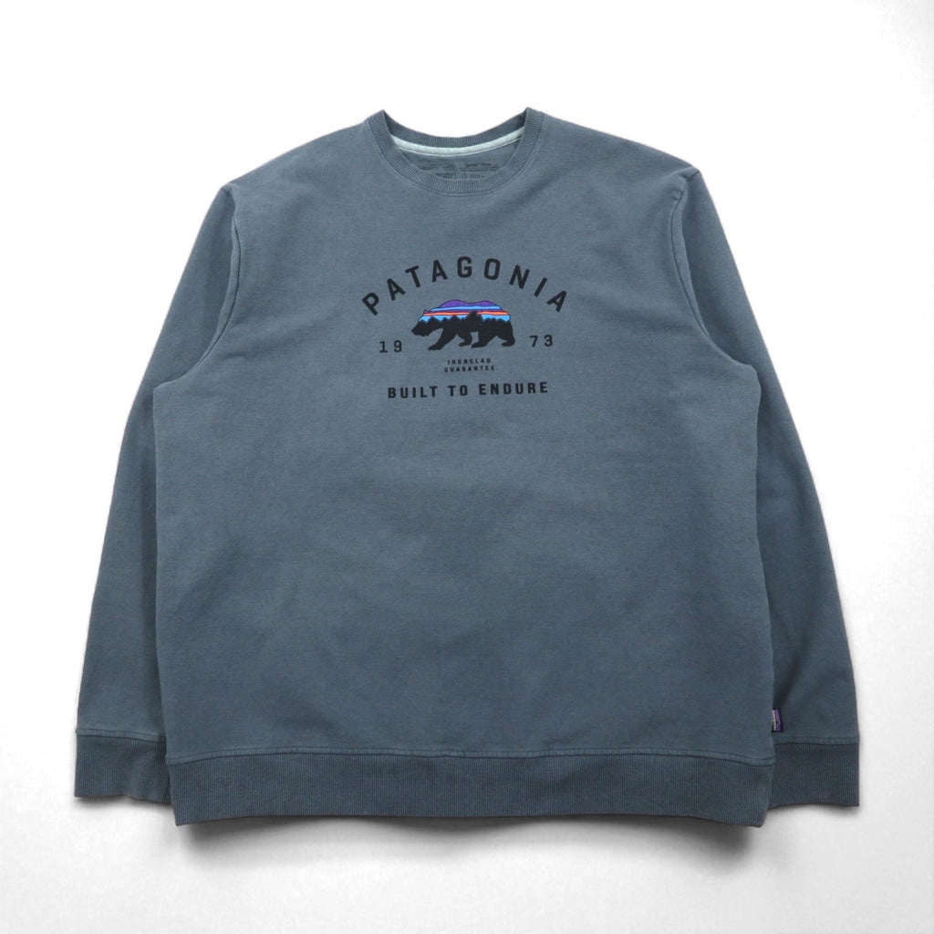 patagonia Felpa Girocollo Stampa Orso 2XL Blu Foderato in pile 39544