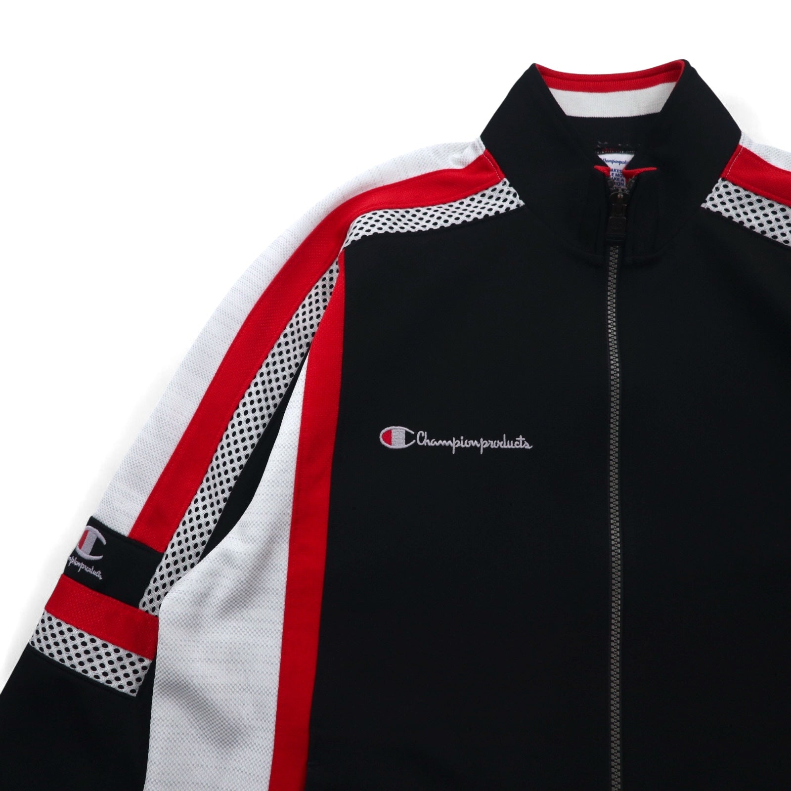 Giacca da tuta Champion anni '90, taglia M, nera, con logo ricamato
