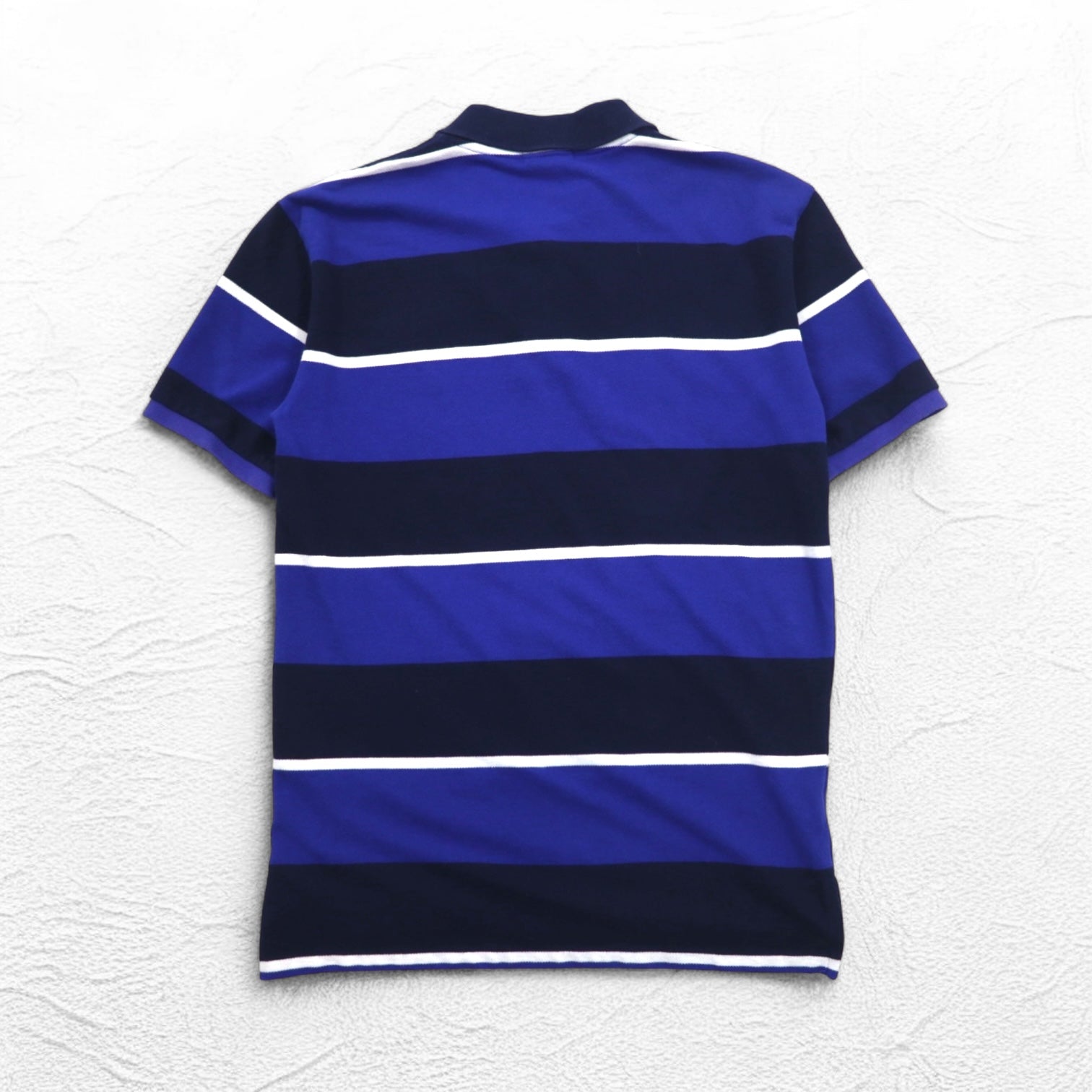 Polo by Ralph Lauren anni '90 Polo a righe M Blu navy Piqué Ricamo Small Pony Fatto in Perù