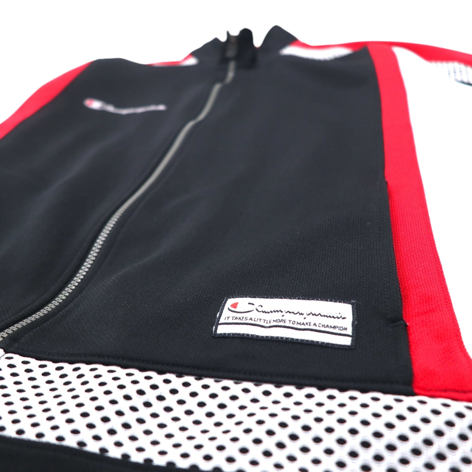 Giacca da tuta Champion anni '90, taglia M, nera, con logo ricamato