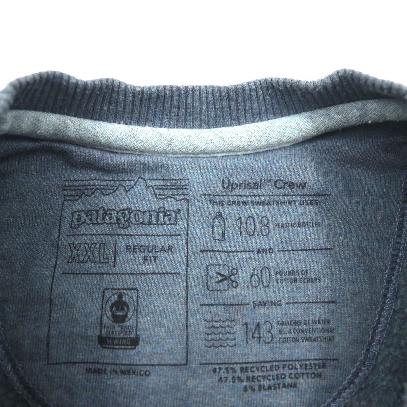 patagonia Felpa Girocollo Stampa Orso 2XL Blu Foderato in pile 39544
