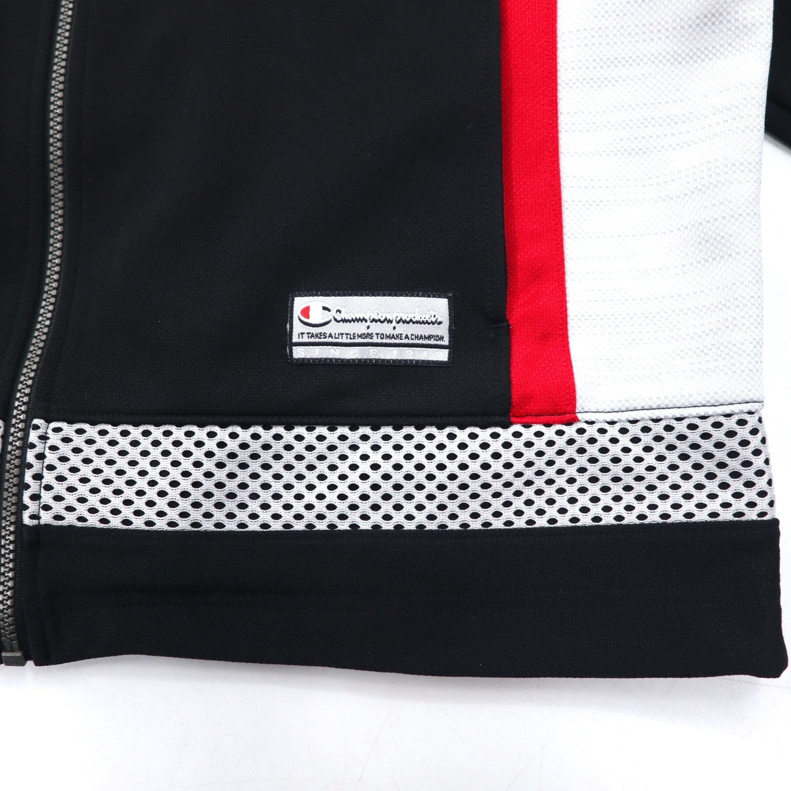 Giacca da tuta Champion anni '90, taglia M, nera, con logo ricamato