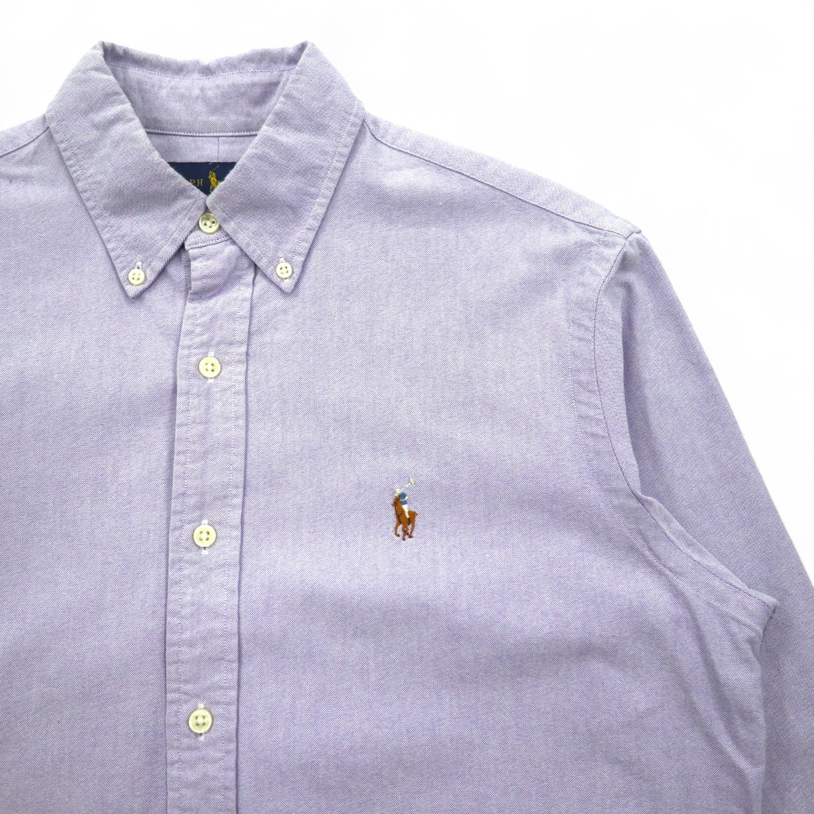 RALPH LAUREN オックスフォード ボタンダウンシャツ M ブルー コットン スモールポニー刺繍