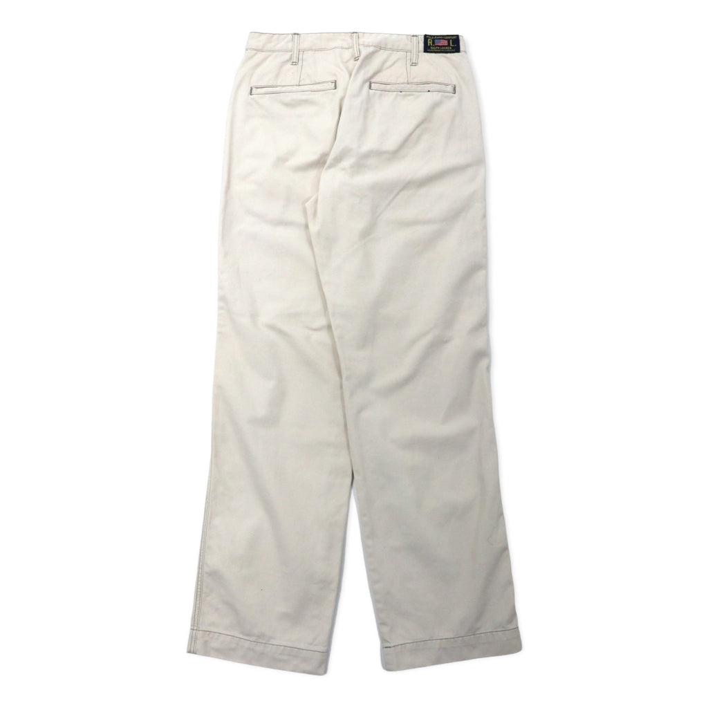 POLO JEANS COMPANY RALPH LAUREN anni '90 Pantaloni chino 78-94 Beige Cotone