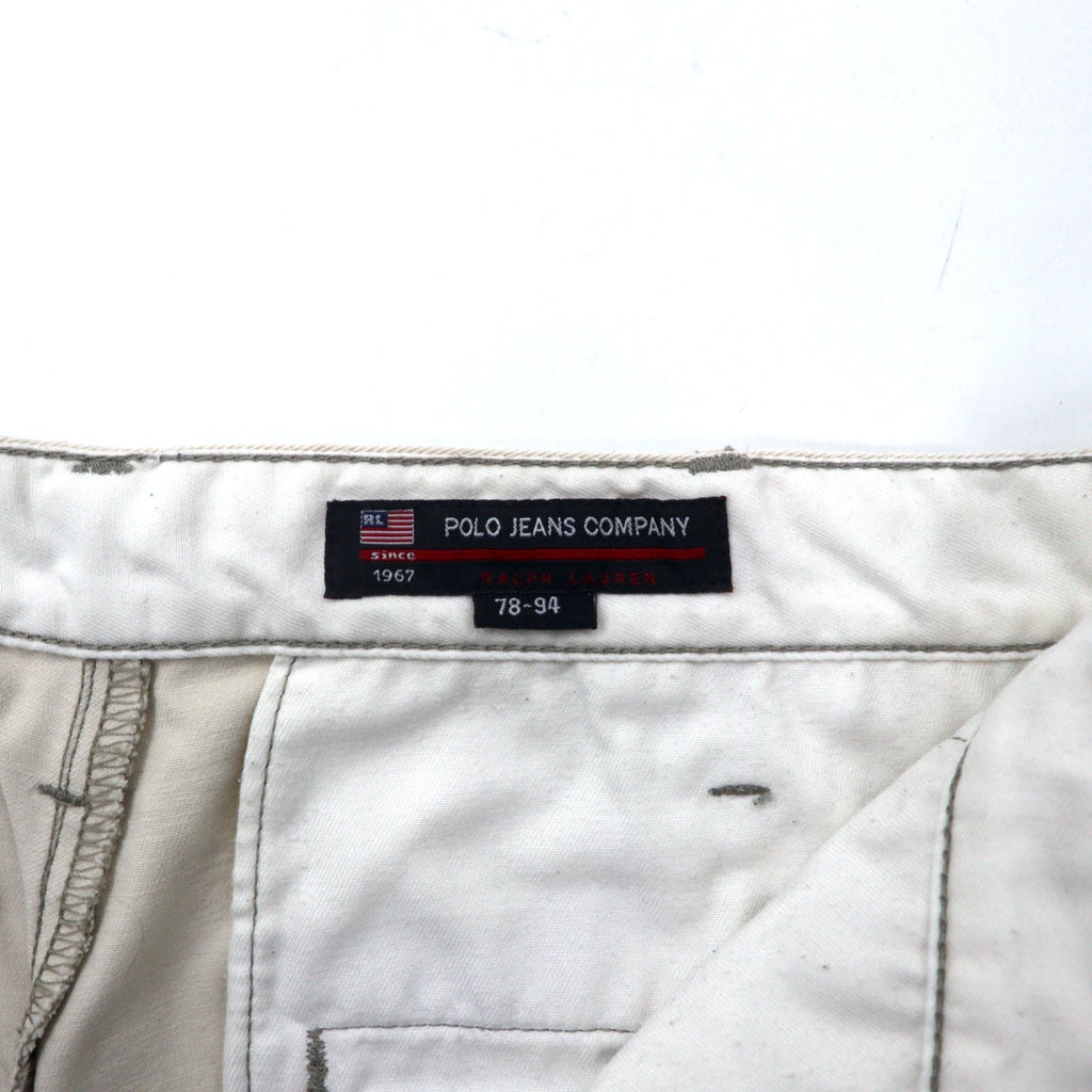 POLO JEANS COMPANY RALPH LAUREN anni '90 Pantaloni chino 78-94 Beige Cotone