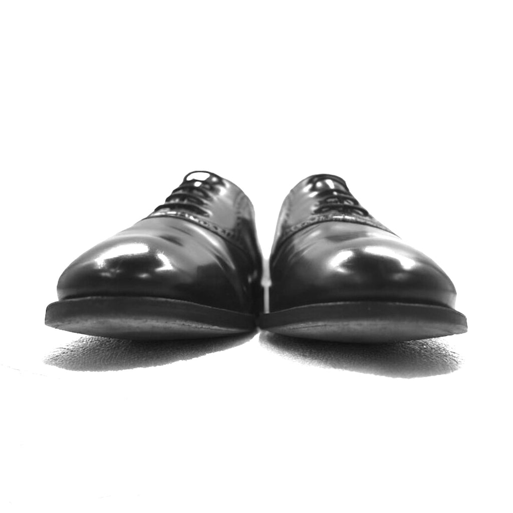 Johnston & Murphy Scarpe stringate quarter brogue nere, in pelle, 28 cm, con medaglione e allacciatura interna, 93530