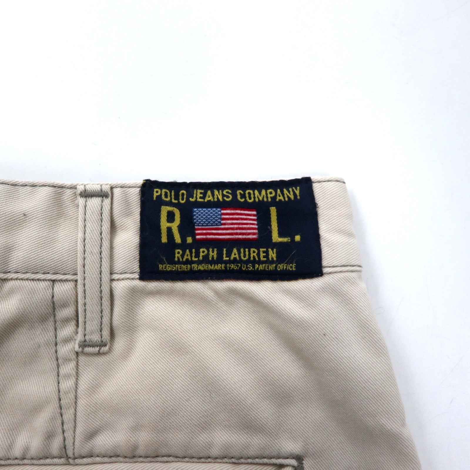POLO JEANS COMPANY RALPH LAUREN anni '90 Pantaloni chino 78-94 Beige Cotone