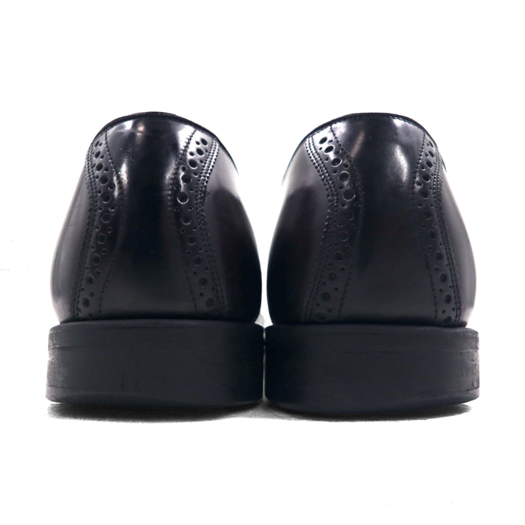 Johnston & Murphy Scarpe stringate quarter brogue nere, in pelle, 28 cm, con medaglione e allacciatura interna, 93530