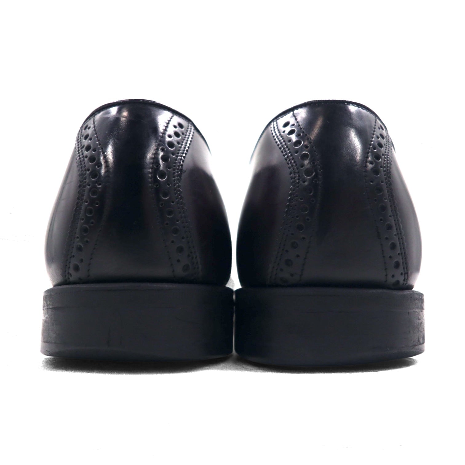 Johnston & Murphy Scarpe stringate quarter brogue nere, in pelle, 28 cm, con medaglione e allacciatura interna, 93530