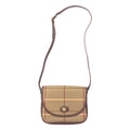 Borsa a tracolla Burberrys Vintage con motivo a quadretti Windowpane Beige, Iridescente, in Nylon, Tela e Pelle