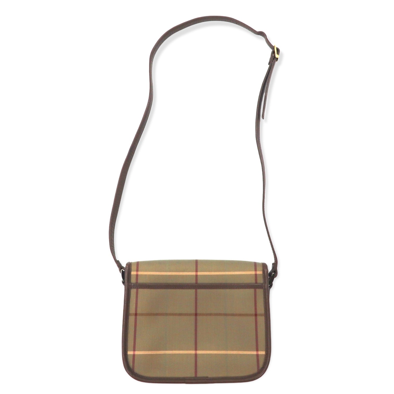Borsa a tracolla Burberrys Vintage con motivo a quadretti Windowpane Beige, Iridescente, in Nylon, Tela e Pelle