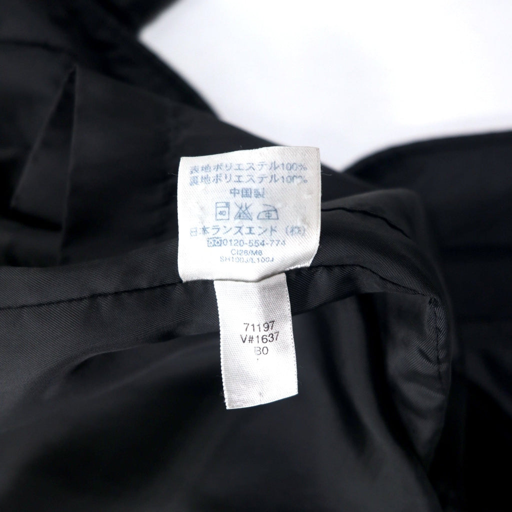 LANDS' END ステンカラーコート 比翼 M ブラック ポリエステル