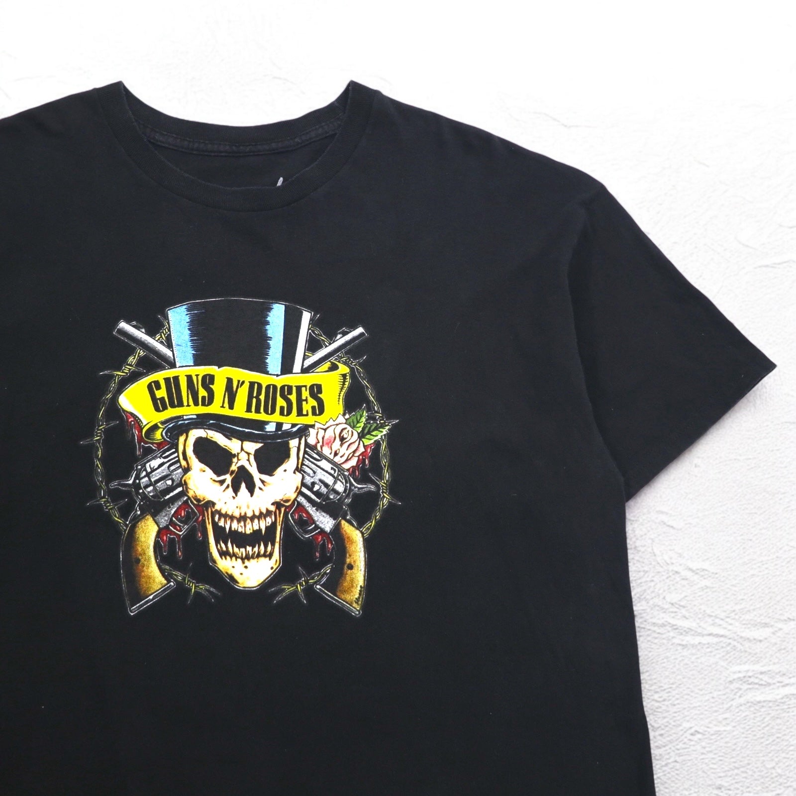 GUNS N' ROSES Guns N' Roses rock band T-shirt band T XL black skull Bravado Made in Mexico