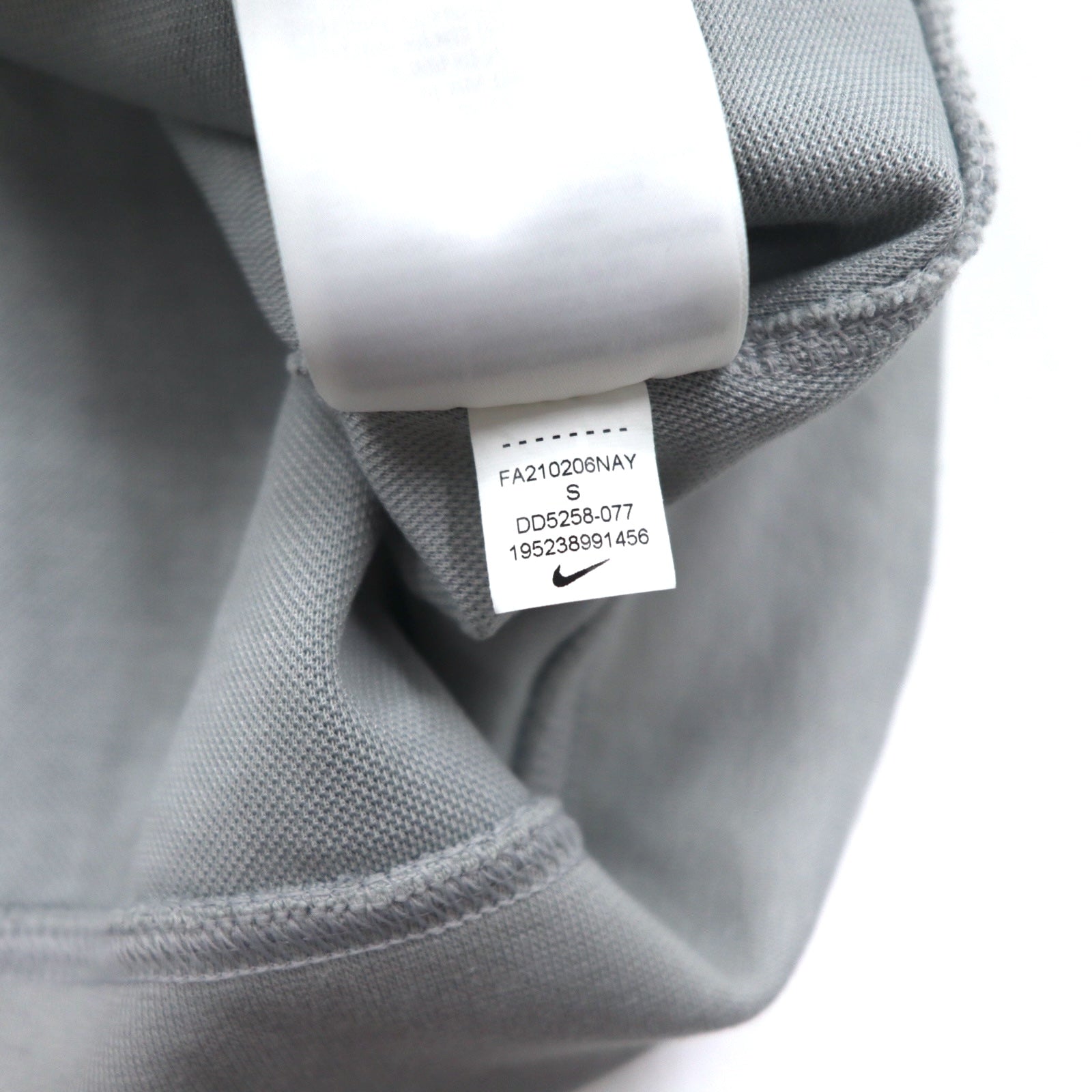 NIKE Felpa NSW TE Pile a Maniche Lunghe Girocollo S Grigio Cotone Swoosh DD5258077