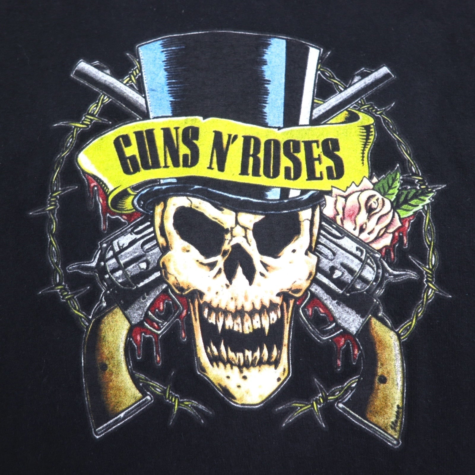 GUNS N' ROSES Guns N' Roses rock band T-shirt band T XL black skull Bravado Made in Mexico