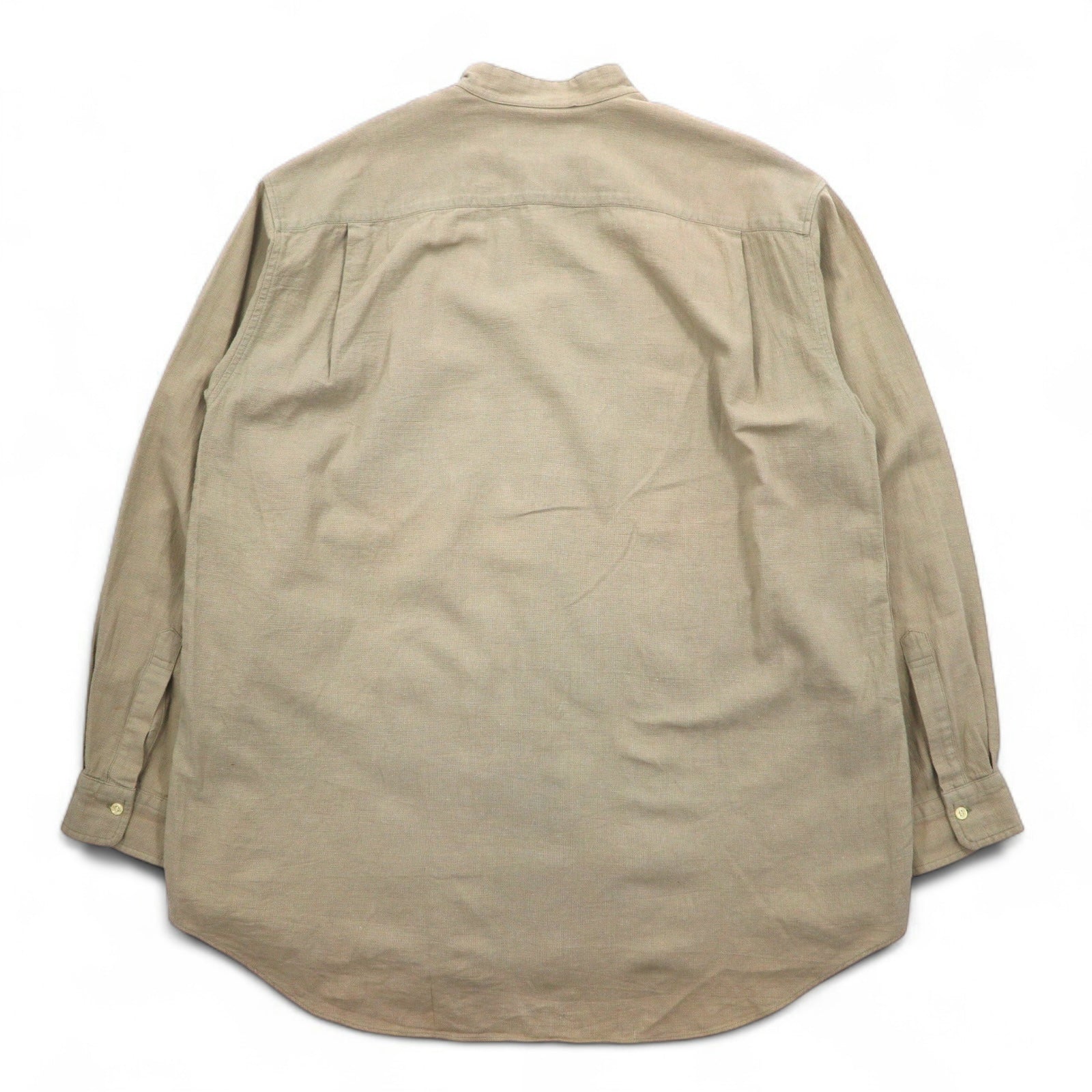 McGREGOR anni '90 camicia in lino con collo alla coreana XL beige taglia grande made in Japan