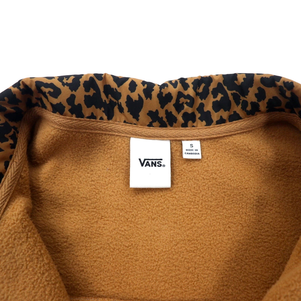 VANS Giacca in pile con cerniera integrale S Beige Poliestere Leopardato