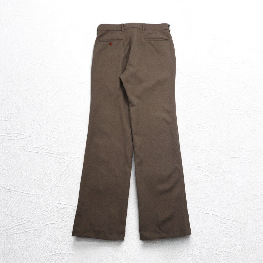 Levi's 80年代 USA製 Action Slacks スタプレ STA-PREST スラックスパンツ L ブラウン ロケットTALONジップ