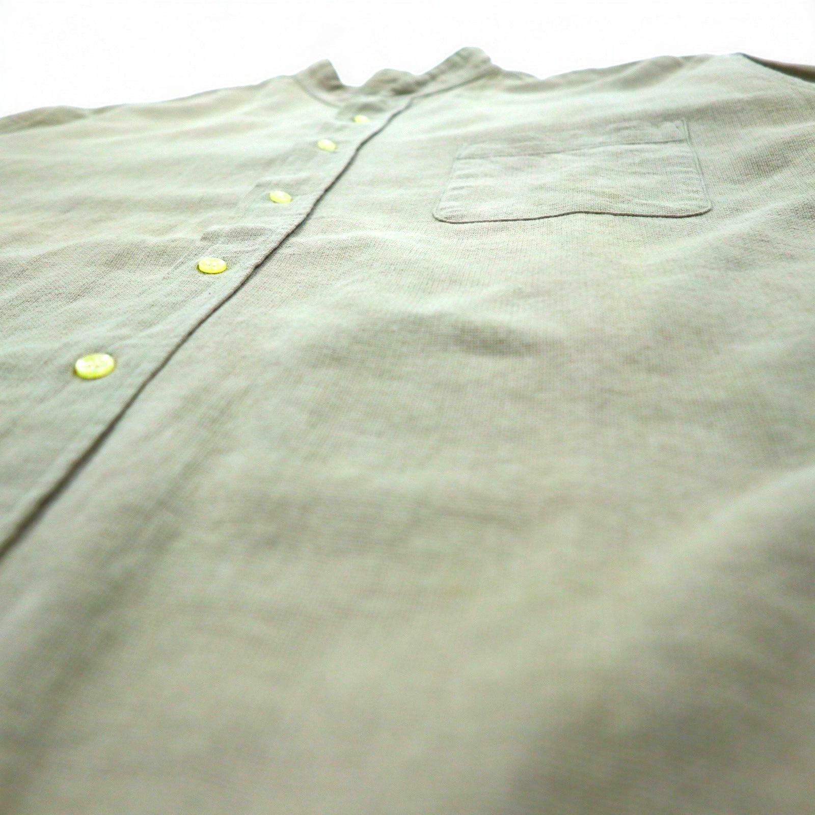 McGREGOR anni '90 camicia in lino con collo alla coreana XL beige taglia grande made in Japan