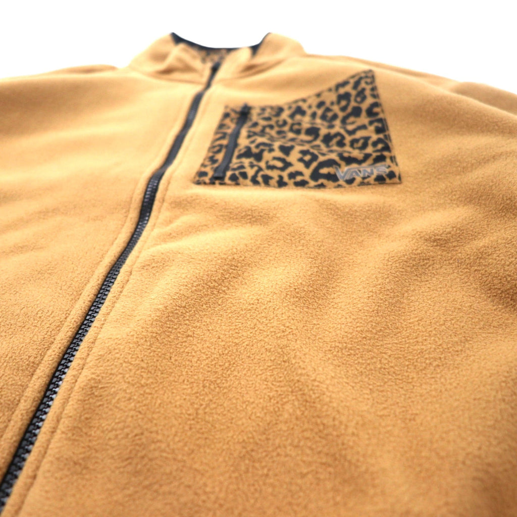 VANS Giacca in pile con cerniera integrale S Beige Poliestere Leopardato