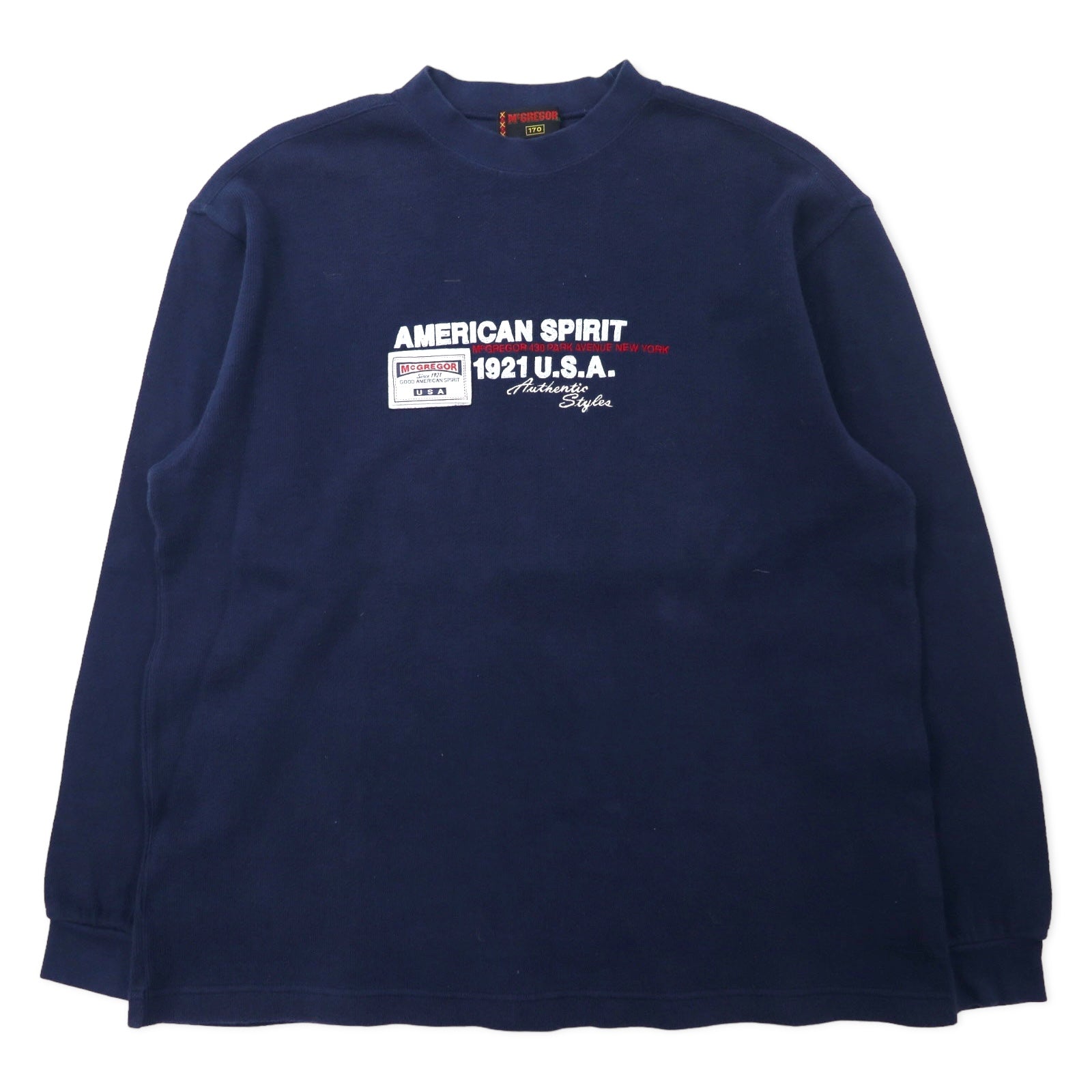 McGREGOR Anni '90 Felpa girocollo 170 Blu navy Cotone AMERICAN SPIRIT Ricamo