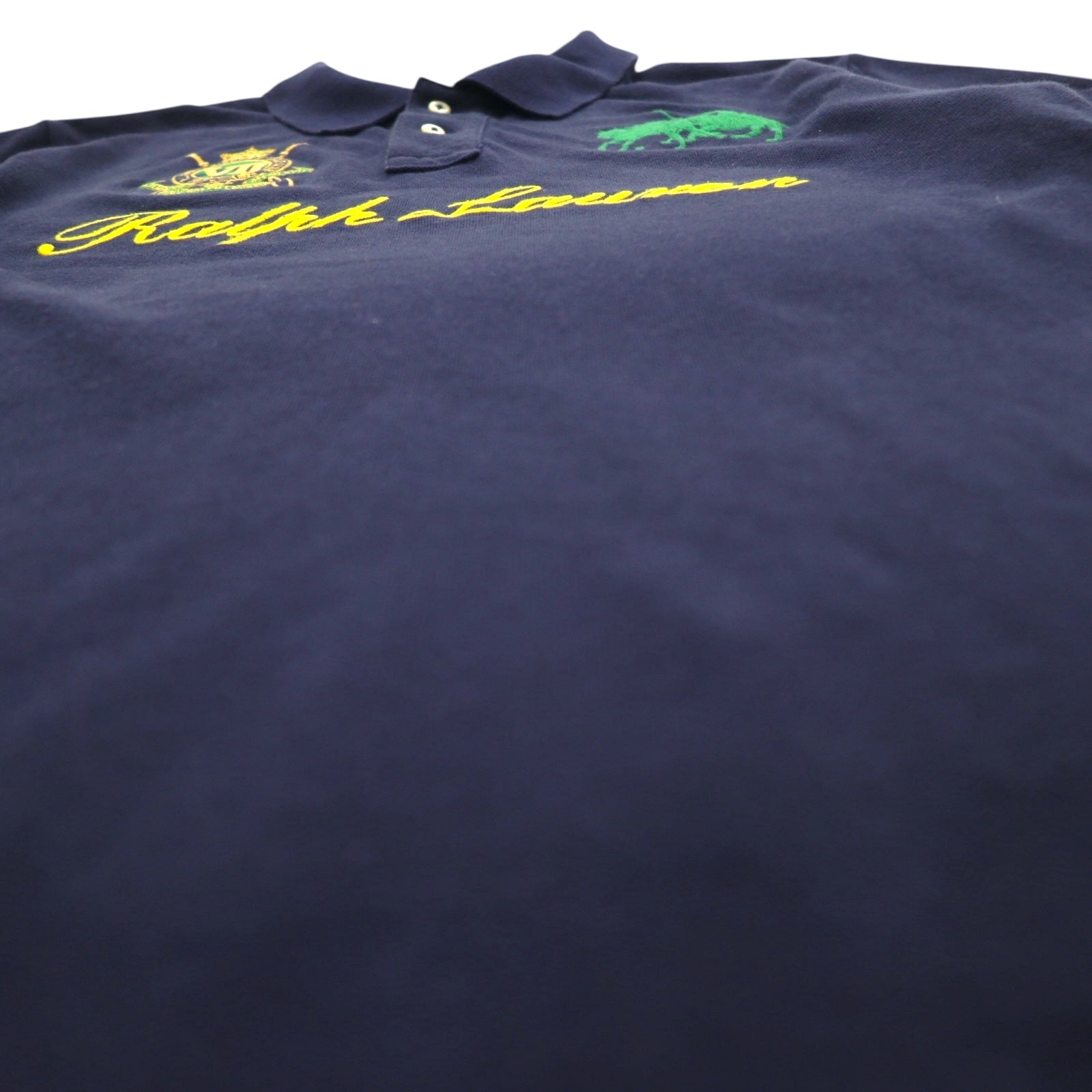 Polo by Ralph Lauren 90年代 ロゴ刺繍 ポロシャツ S ネイビー 鹿の子 R.L.COUNTY RIDERS & JOCKEY CLUB
