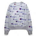 Champion Reverse Weave FELPA L grigio all-over script logo etichetta blu replica