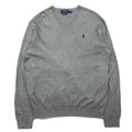 POLO RALPH LAUREN Maglione in cotone Pima con scollo a V L Grigio Ricamo Small Pony PIMA COTTON