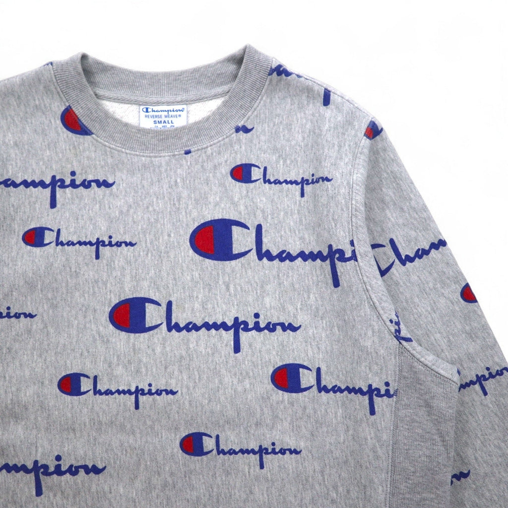 Champion Reverse Weave FELPA L grigio all-over script logo etichetta blu replica