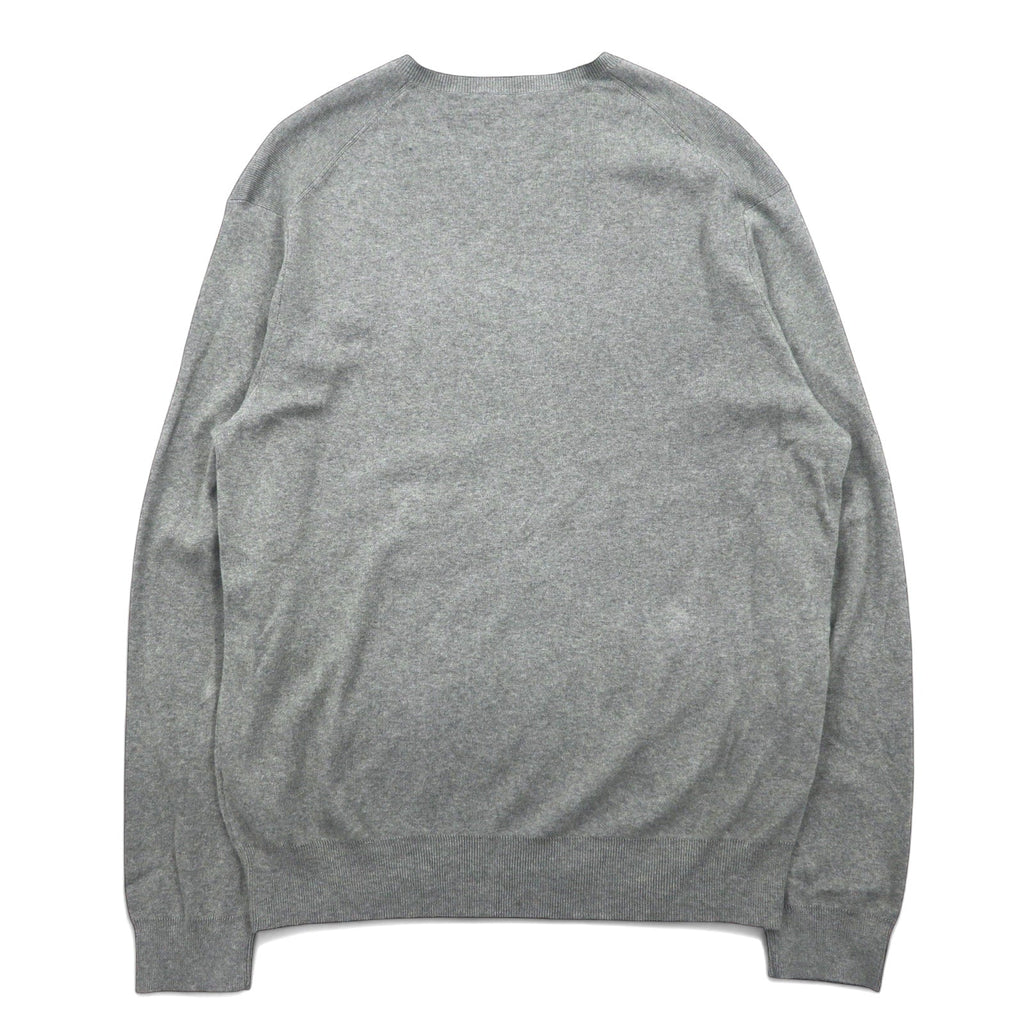 POLO RALPH LAUREN Maglione in cotone Pima con scollo a V L Grigio Ricamo Small Pony PIMA COTTON